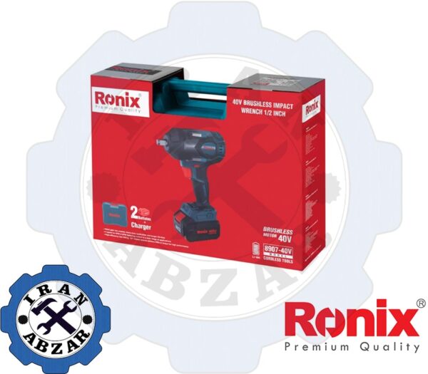 بکس شارژی 40 ولت براش لس 800 نیوتن رونیکس مدل 8907-40v