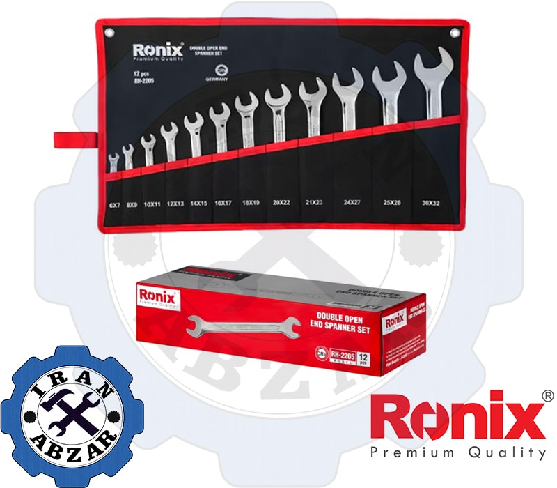 ست آچار دو سر تخت رونیکس 12 عددی مدل RH-2205 ست آچار دو سر تخت رونیکس 12 عددی مدل RH-2205