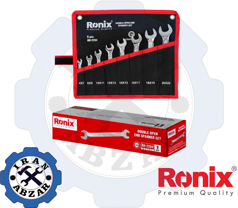 ست آچار دو سر تخت رونیکس 8 عددی مدل RH-2204 ست آچار دو سر تخت رونیکس 8 عددی مدل RH-2204