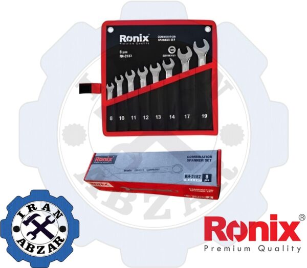 ست آچار یکسر تخت یکسر رینگ رونیکس 8 عددی مدل RH-2157