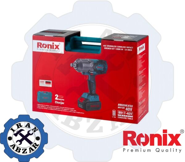 بکس شارژی 40 ولت براش لس 1200 نیوتن رونیکس مدل 8917-40v